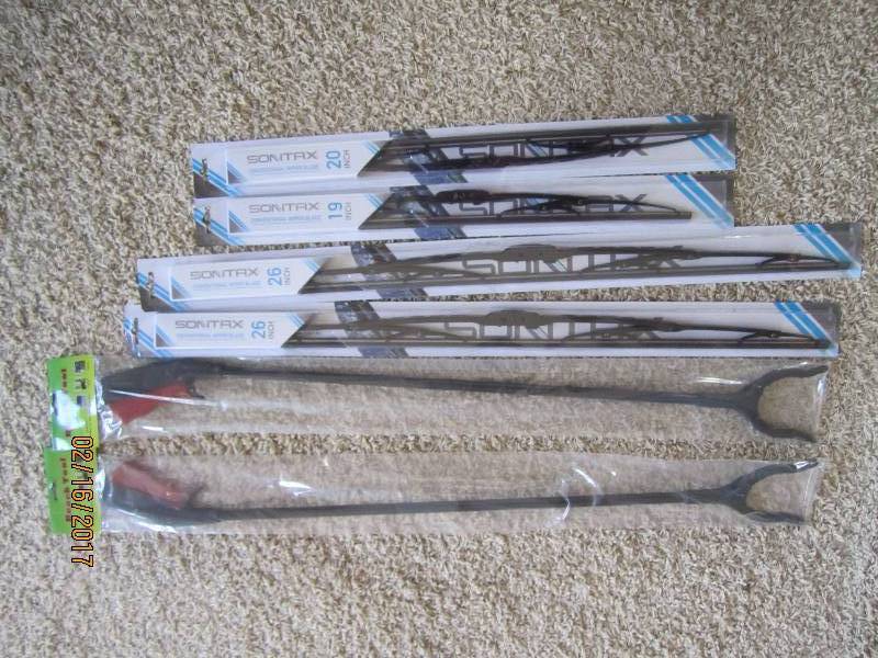 Lot of windshield wiper blades and ...