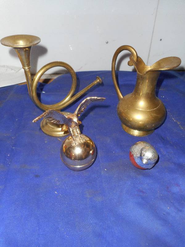 VINTAGE BRASS WEAR AND PERFUME BOTTLES