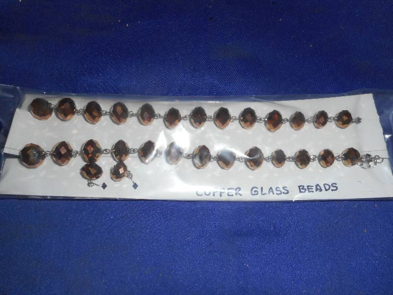 COPPER GLASS BEADED NECKLACE