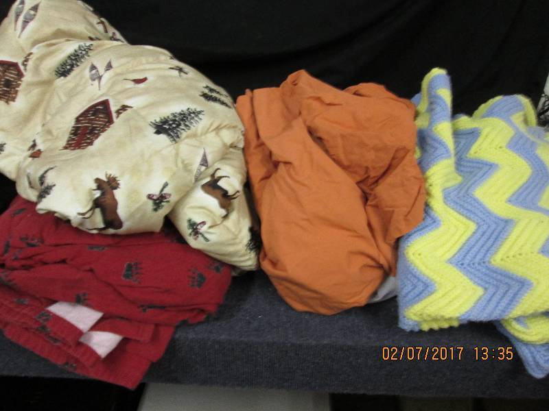 lot 7 image: Assorted Bedding including Bear Fla...