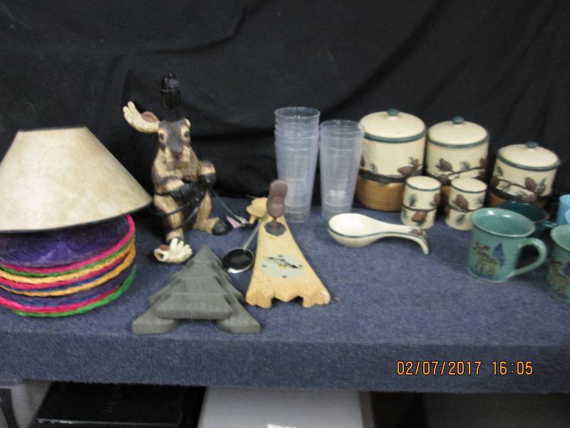 lot 37 image: Moose Lamp with shade(needs repair)...