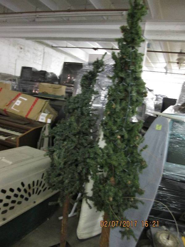 lot 42 image: Lot of 2 Prelit Pine Trees...