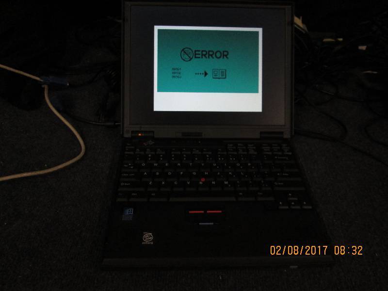 lot 51 image: IBM Think Pad Laptop , boots to err...