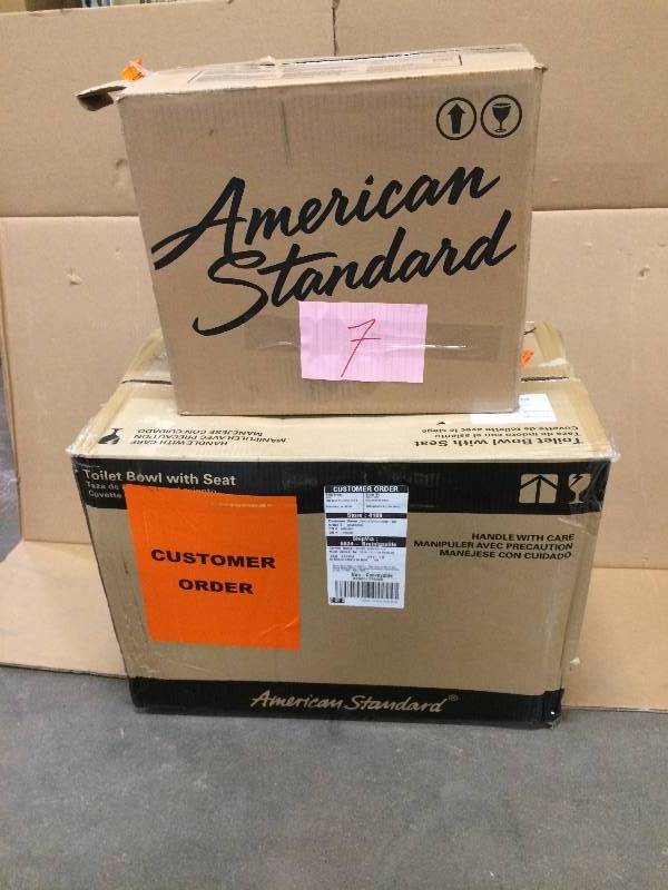 lot 7 image: American Standard Cadet 3 FloWise 2-piece 1.28 GPF High Efficiency Elongated Toilet in White never used