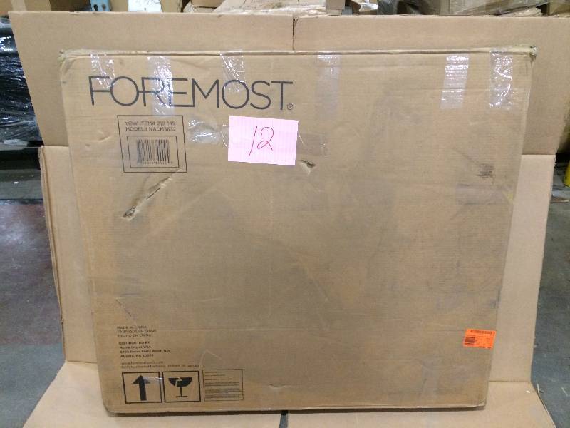 lot 12 image: Foremost Naples 32 in. L x 36 in. W Wall Mirror in Warm Cinnamon Never used