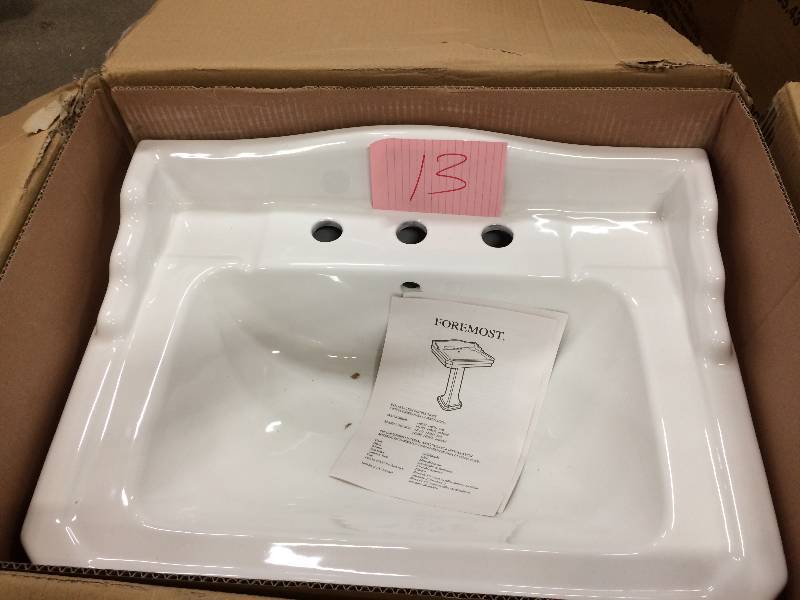 lot 13 image: Foremost Pedestal Combo Bathroom Sink in White