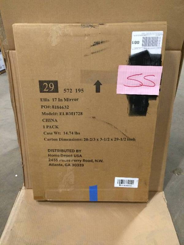 lot 55 image: Ellis 25 in. x 17 in. Wall Mirror in Dark Walnut