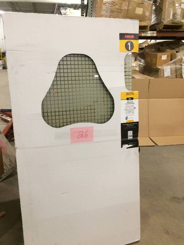lot 26 image: Sliding Bathtub  60 Door Tempered Glass Panels Mozaic never used