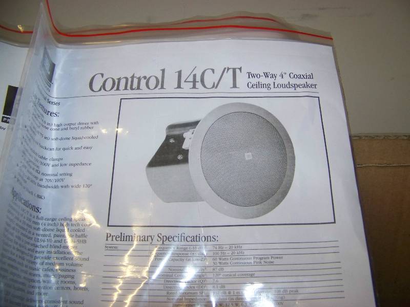 lot 61 image: (2) JBL, Control Contracor Series, In-Ceiling Speakers  Loudspeakers - NEW  NEVER INSTALLED