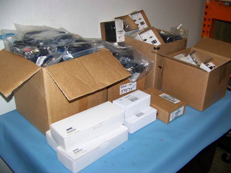lot 45 image: LARGE lot of NEW, In-Packaging Items including Cables, Wall Plates, Distribition Amplifiers  Amps and MORE