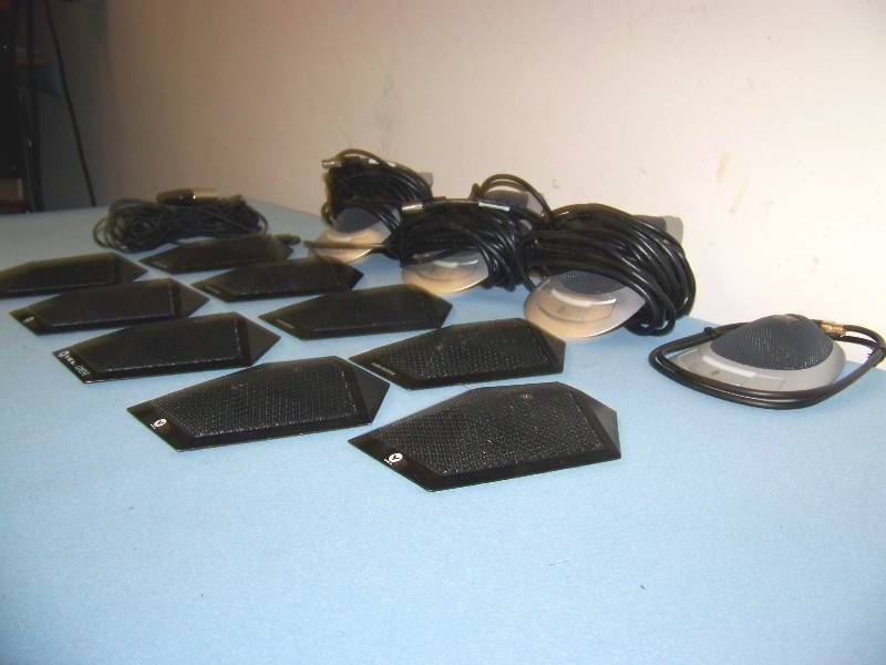 lot 95 image: (9) Audio-Technica and (4) Cisco, Mic Pods  Boundary Microphones