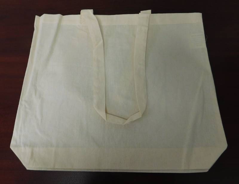 Natural Reusable Cotton Totes - 14.5 x 17 x 3