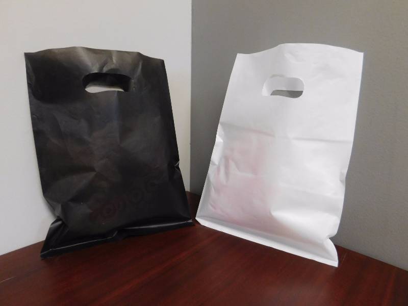 White & Black Die Cut Handle Bags