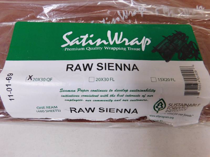 Raw Sienna Satin Wrap Tissue Paper 20 x 30