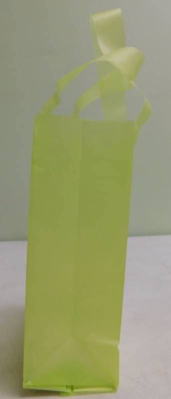 Small Frosted Lime Green Gift Bags - 5 x 3 x 8