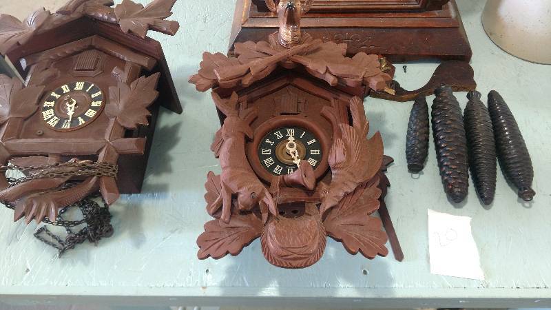 2 Cuckoo Clocks and a Steeple Clock