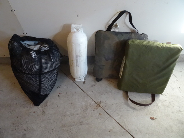 lot 11 image: 16 fishing boat cover. Dock buoy. ...