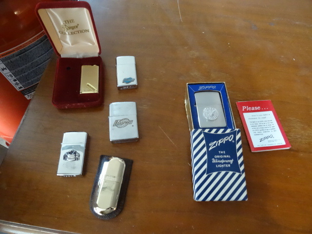 lot 22 image: 6 misc vintage lighters. Zippo, Mar...