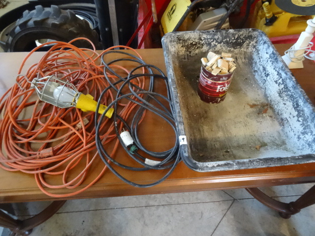 lot 49 image: Extension cord. Trouble light. Ceme...
