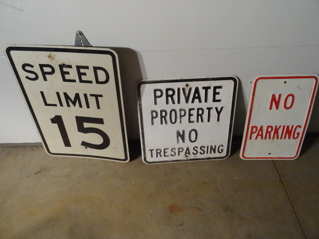 lot 172 image: 3 metal signs...
