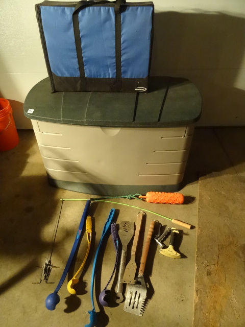 lot 174 image: Rubbermaid outdoor storage containe...
