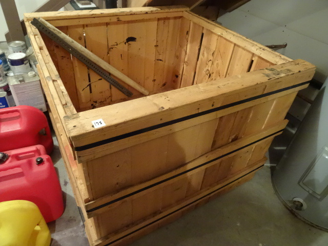lot 175 image: 43 x 42 wood crate. Excellent shape...