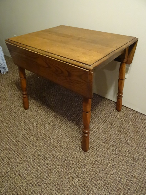 lot 203 image: Vintage fold down sides table. Come...