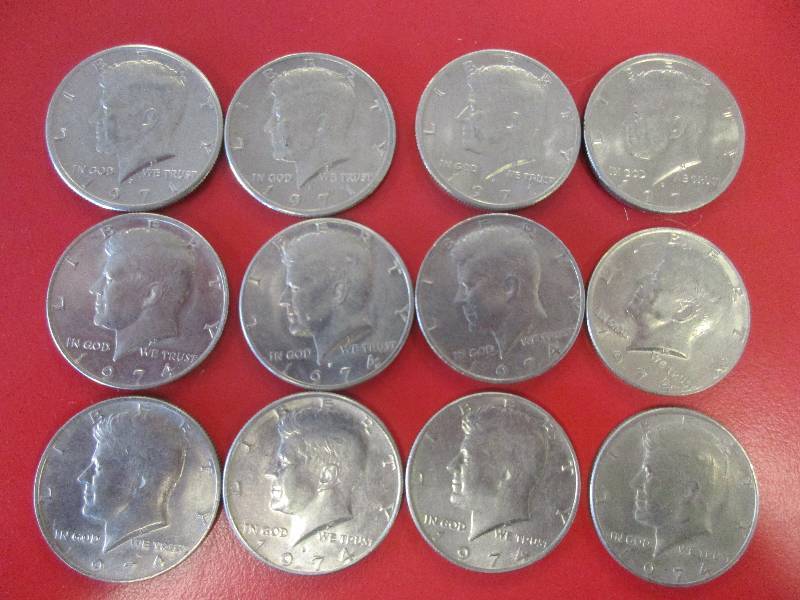 4 -1971 KENNEDY HALF DOLLARS   8- 1974 KENNEDY HALF DOLLARS