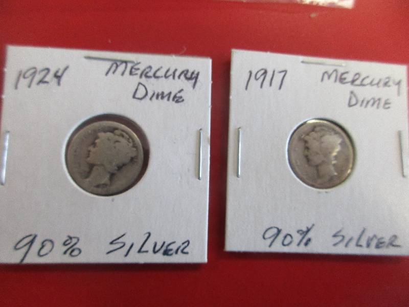 MERCURY DIMES 1924 AND 1917