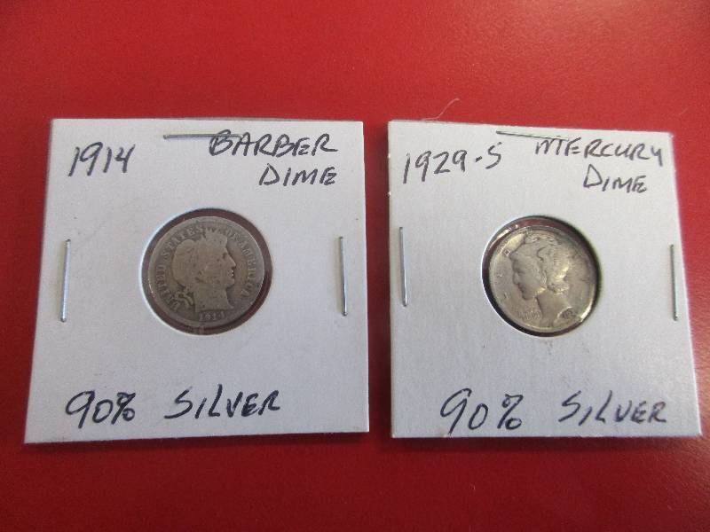 MERCURY DIMES 1914 AND 1929