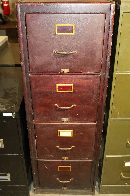 Antique Wooden Filing Cabinet