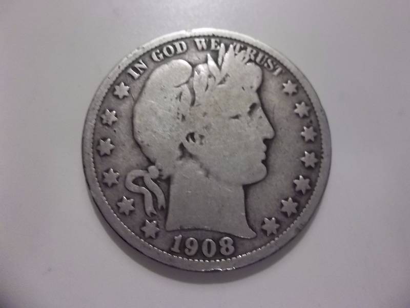 1908 O Barber Half Dollar In F $55.00 Grey Sheets Value