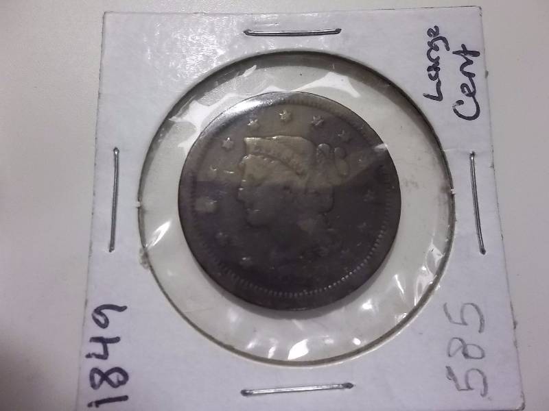 1849 Large Cent F ($25.00 Grey Sheets Value)