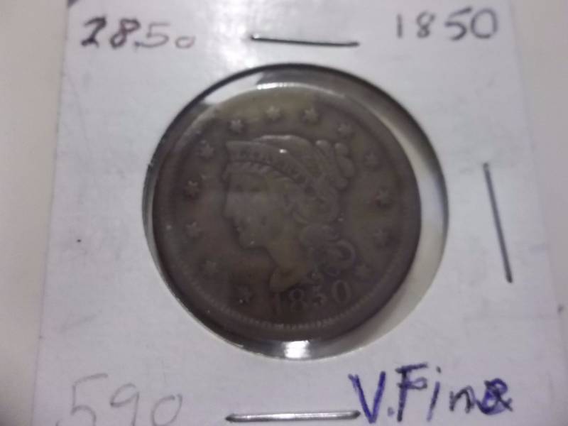 1850 Large Cent VF-XF ($40-$55 Grey Sheets Value)