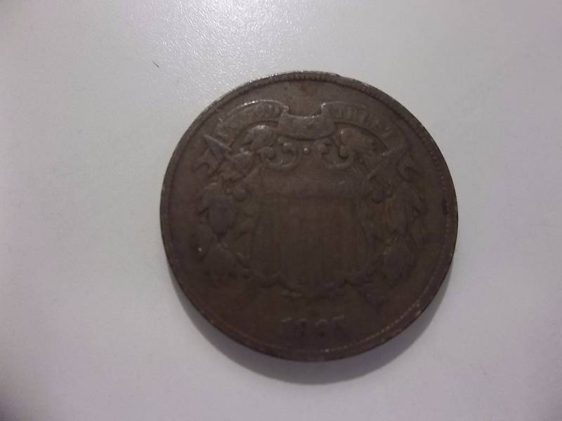 1865- 2 Cent Piece Better Grade