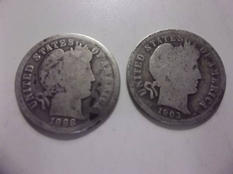 1898, 1903 Barber Dimes
