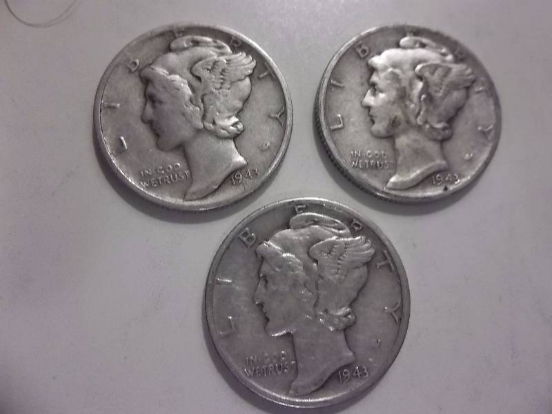 1943, 1943 D, 1943 D Mercury Dimes Better Grades