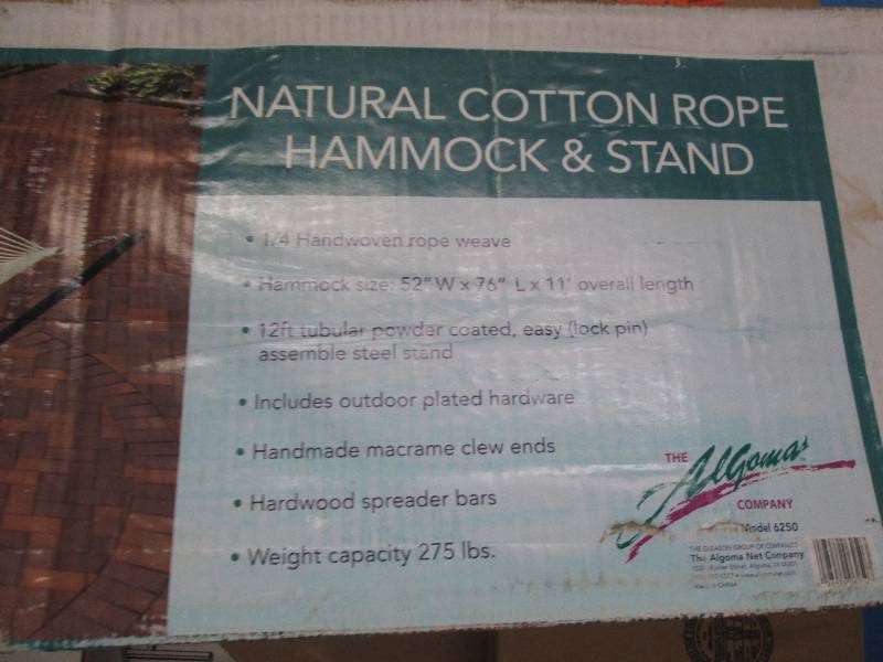 natural cotton rope hammock and sta...
