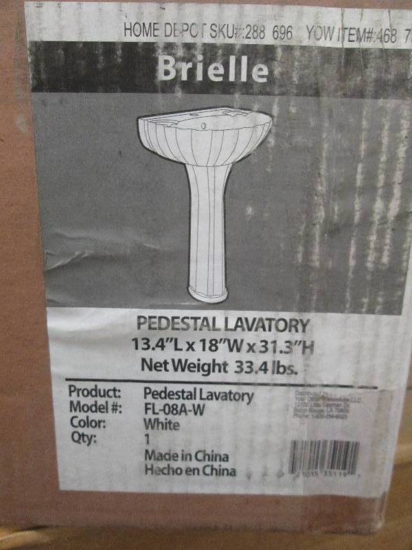 brielle pedestal lavatory 13.4L X ...