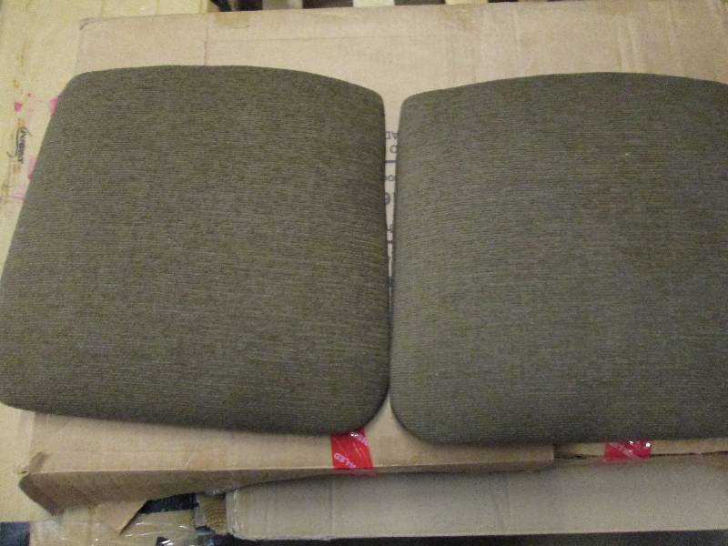 2 brown chair seats no legs ...