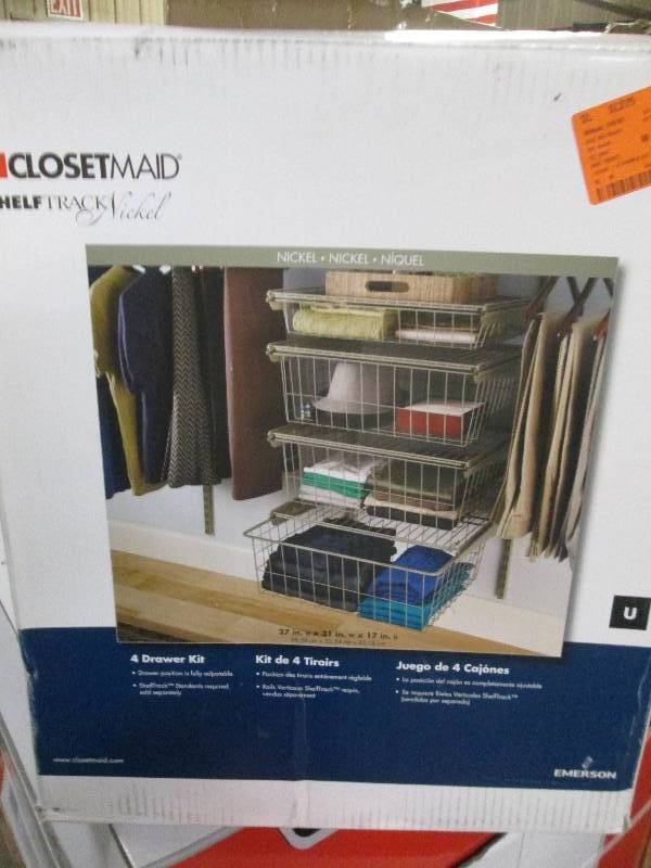 closetmaid shelf track 4 wire drawe...