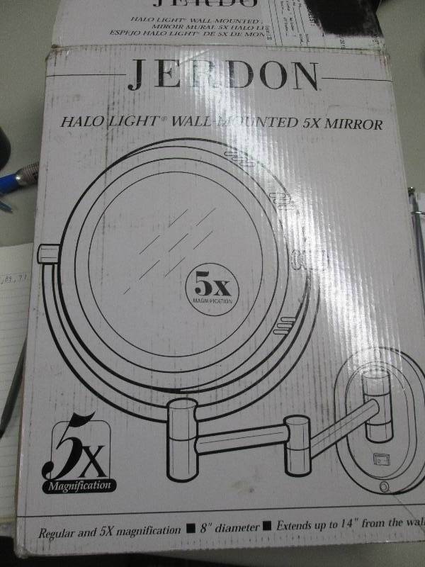jerdon halo light wall mounted 5x m...