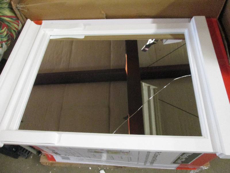 naples 24 inch mirror white glass i...