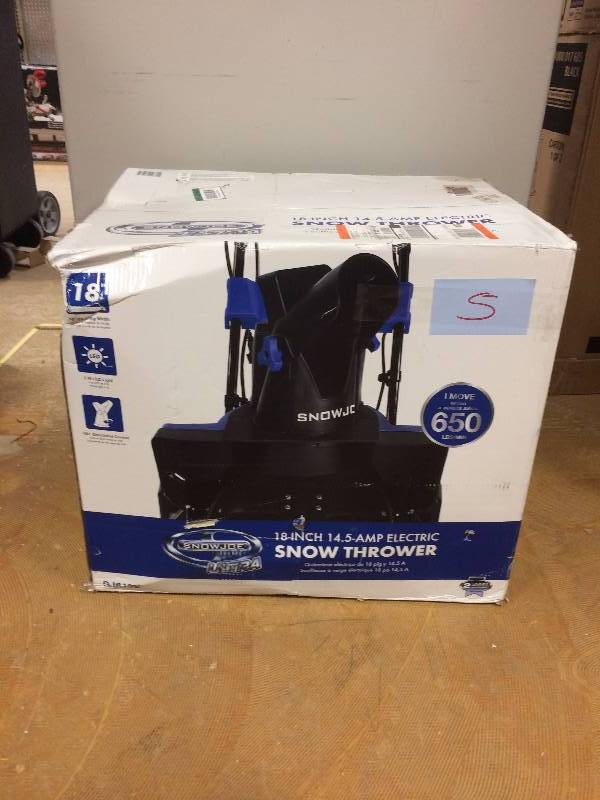 lot 5 image: Snow Joe Ultra 18 in. 14.5-Amp Electric Snow Thrower  not used