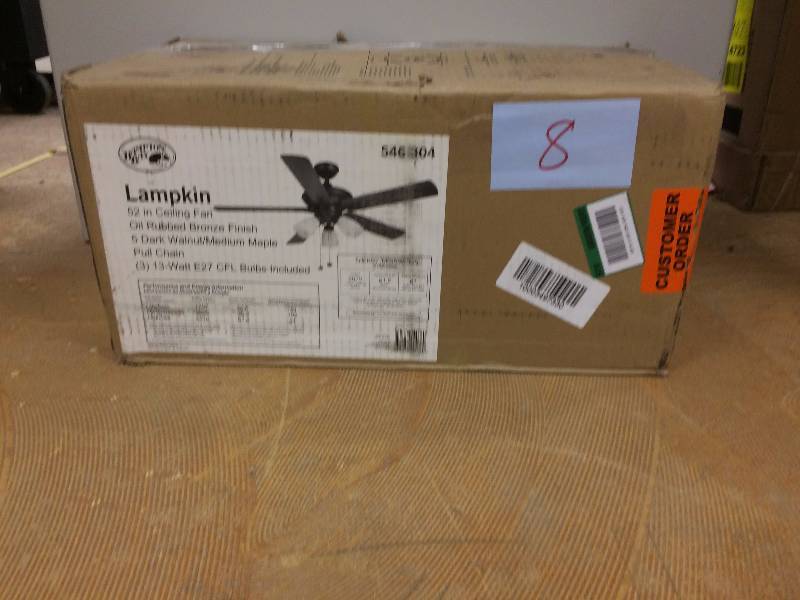 lot 8 image: Hampton Bay Ceiling Fans Lampkin 52 in. Oiled Rubbed Bronzed