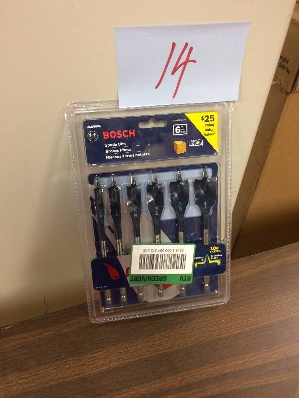lot 14 image: Bosch Daredevil Standard Spade Bit Set (6-Piece) new never used
