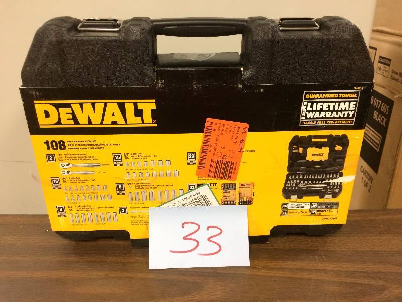 lot 33 image: DeWalt 108Piece Mechanics Tool Set DWMT73801 Never used