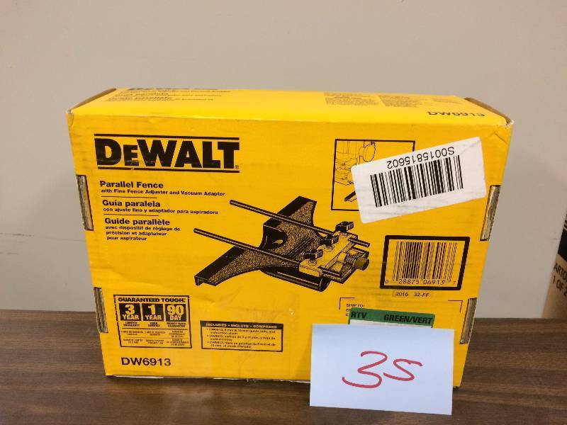 lot 35 image: DEWALT DW6913 Router Edge Guide with Fine Adjustment and Vacuum Adaptor Never used