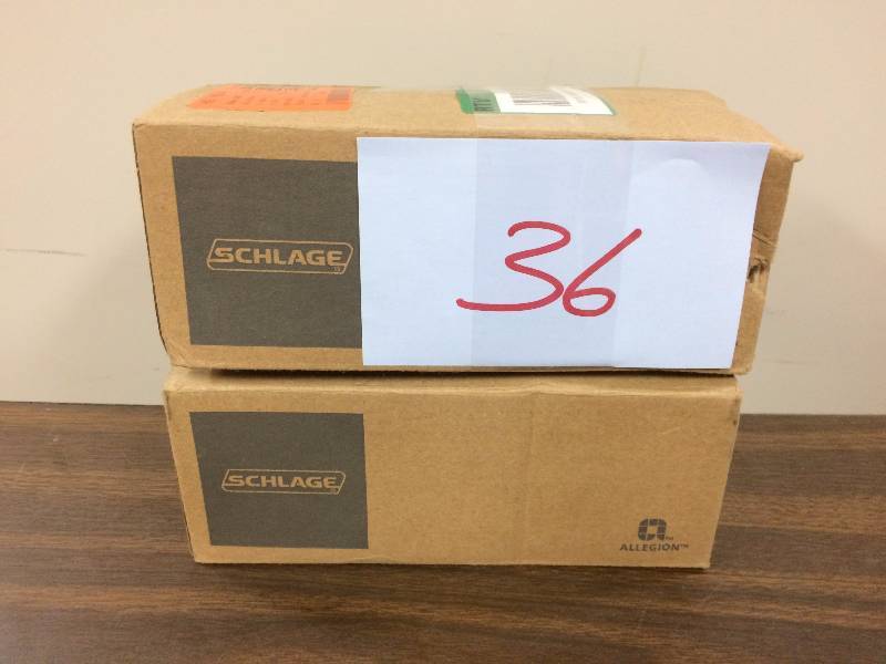 lot 36 image: Lot of 2 Schlage 781294 Siena Hall and Closet Knob (Satin Nickel)