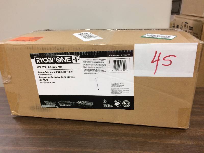 lot 45 image: Ryobi 5 Piece Combo Drill Saw Impact Light Tool Set Kit
